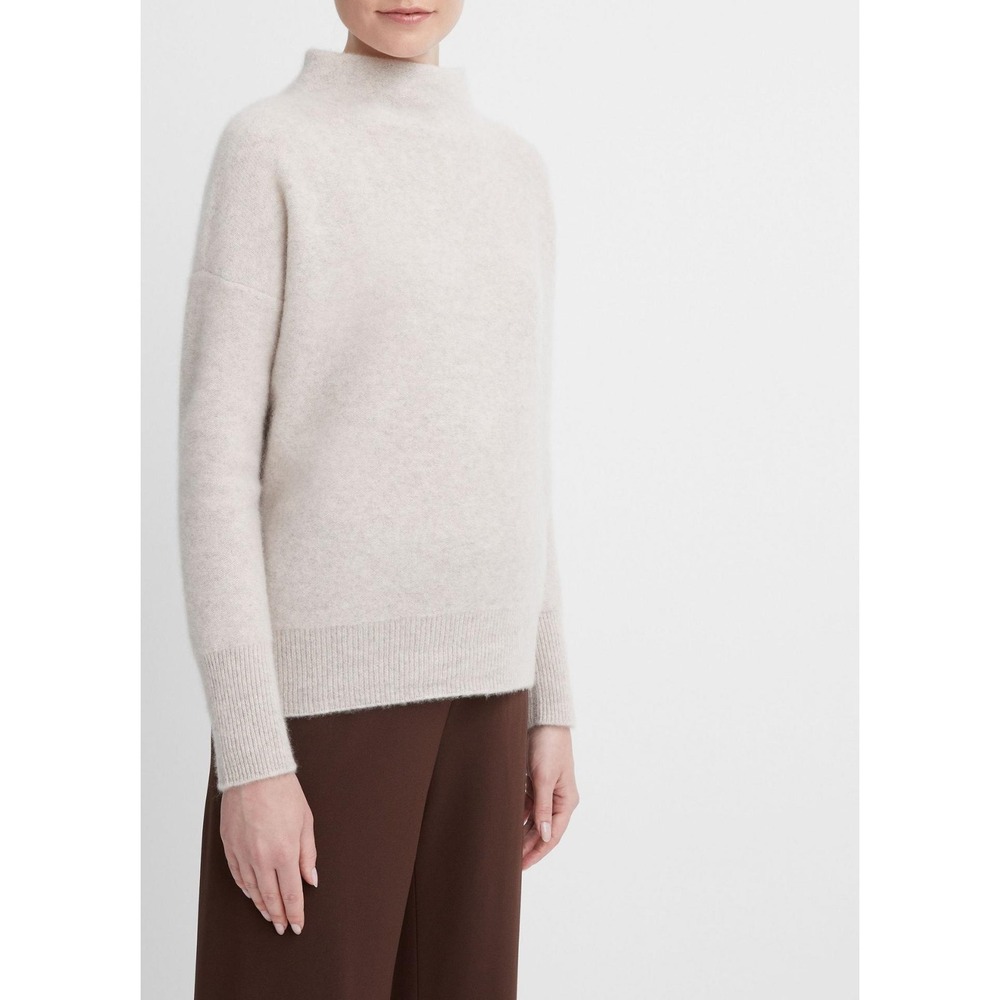 Vince Plush 100% Cashmere Funnel Neck Sweater Size 3XL Fits Like XXL Or XL Beige